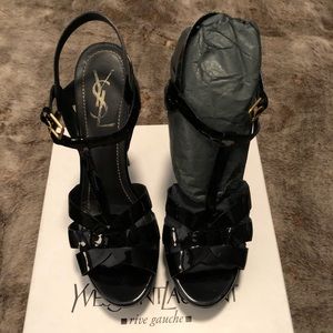 YSL patent tribute heels